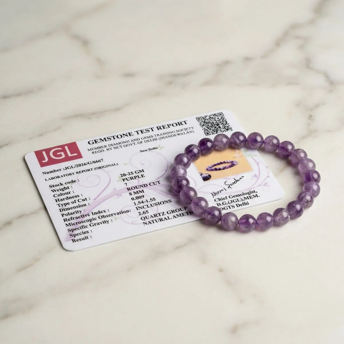 Natural Amethyst Wisdom Bracelet